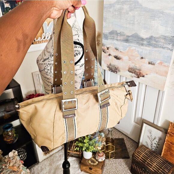 Y2K Un Apes Midi De Chien Paris Nylon Khaki Buckle Shoulder Bag. - Picture 2 of 15